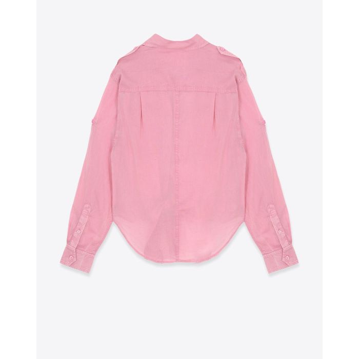 Chemise Valiane Isabel Marant Etoile en voile de coton rose Bubblegum. Vue de dos.