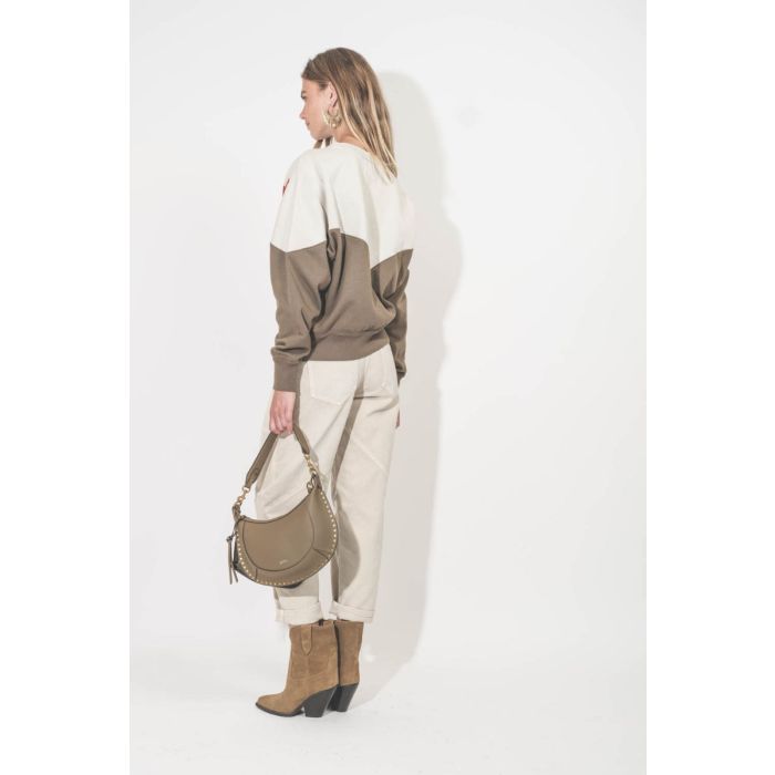 Jean Catarina Isabel Marant en toile de coton écru. Porté de dos.