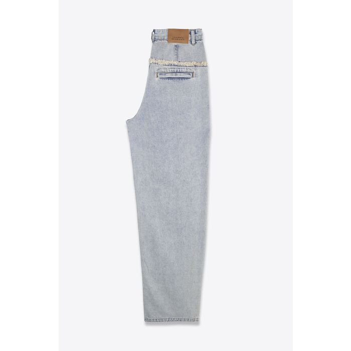 Jean Iniza Light Blue Isabel Marant Etoile en denim bleu clair délavé vue de profil.

