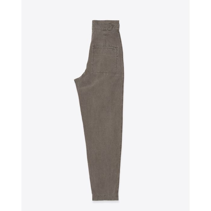 Pantalon Neriah Isabel Marant Etoile en coton et lin Dark Bronze. Vue de profil.