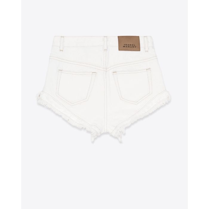 Mini-short Eneidala Isabel Marant en denim blanc. Vue de dos.