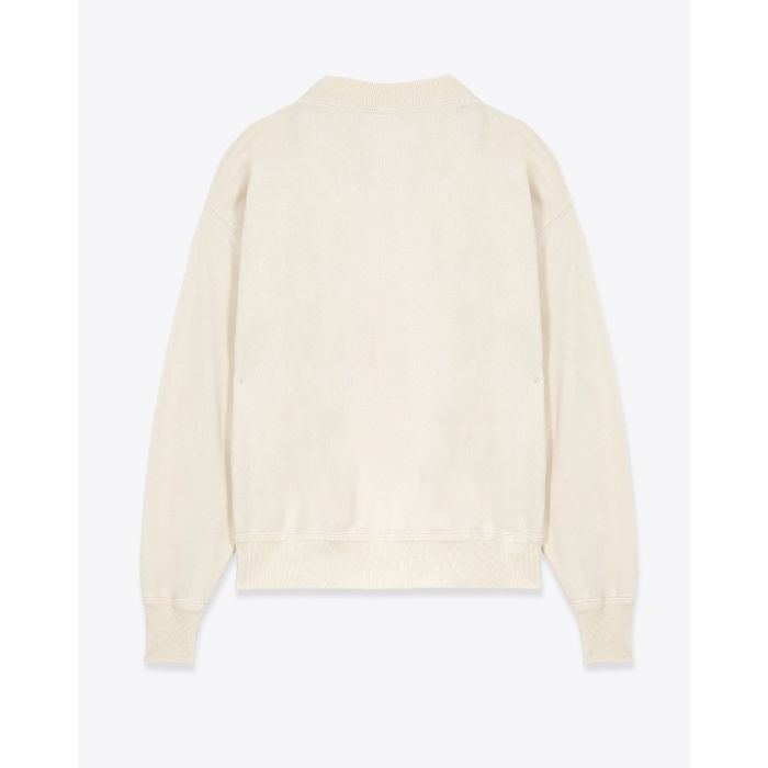 Sweatshirt Moby Isabel Marant Etoile en coton écru logo rose. Vue de dos.