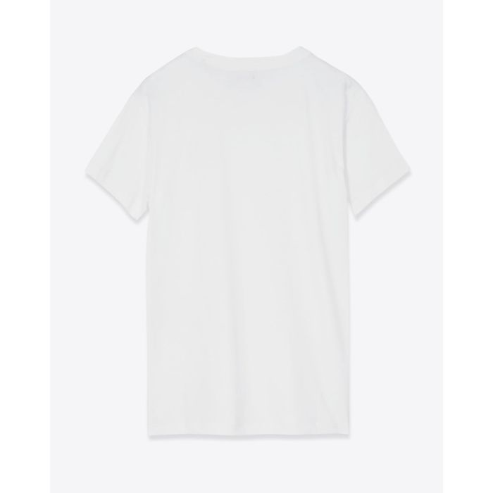 T-shirt Aby Isabel Marant Étoile en coton blanc mini logo brodé ton sur ton au-dessus de la poitrine. Vue de dos.