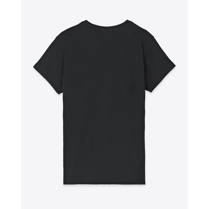 T-shirt Aby Isabel Marant Étoile en coton noir logo brodé ton sur ton au-dessus de la poitrine. Vue de dos.