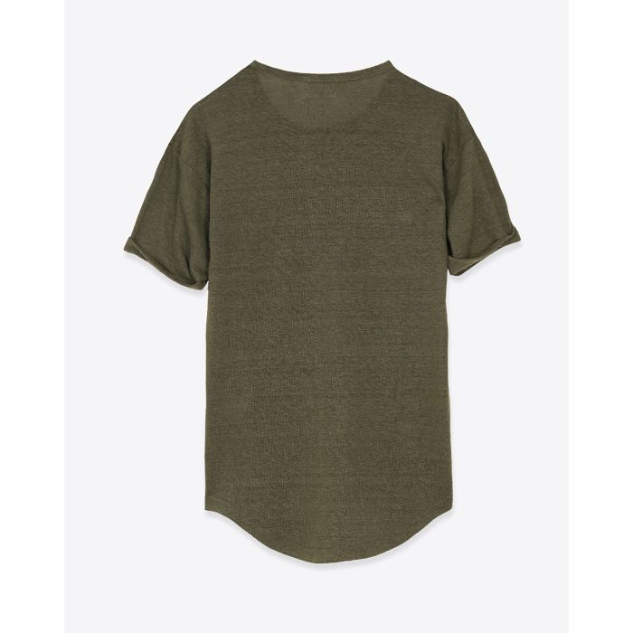 T-shirt ajusté à manches courtes roulottées koldia Isabel Marant Etoile, logo lamé rose sur la poitrine. Vue de dos.