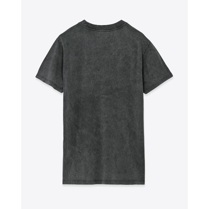 T-shirt Zoeline Isabel Marant Étoile en coton noir délavé, logo Marant sur le devant. Vue de dos.