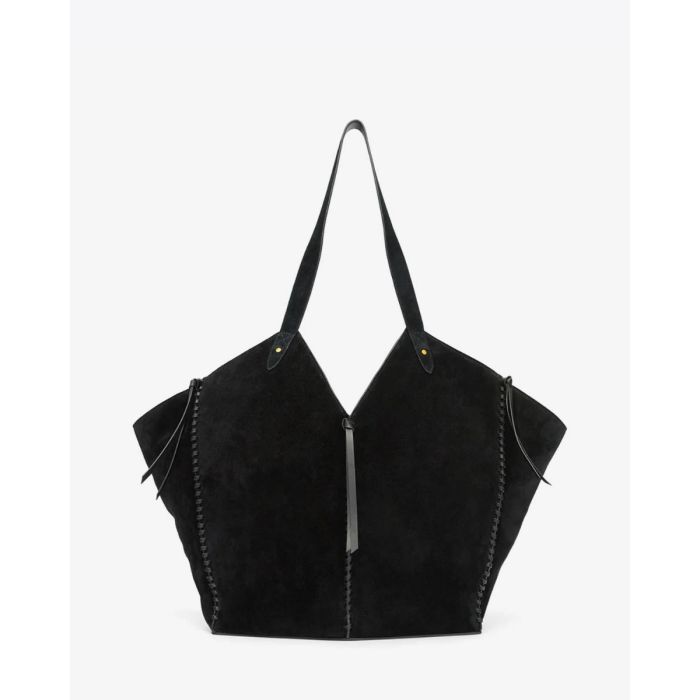Sac Cabas Tampa Isabel Marant en cuir suédé noir. Vue de dos.
