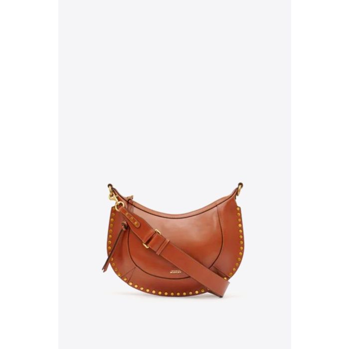 Sac Naoko Isabel Marant en cuir lisse cognac. Vue de face.