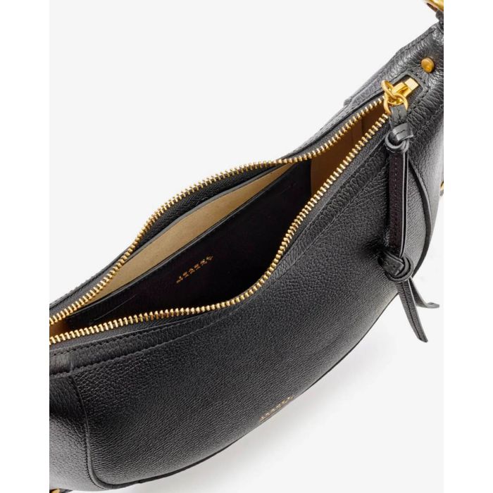 Sac Naoko Isabel Marant en cuir grainé noir. Détail de l'intérieur.