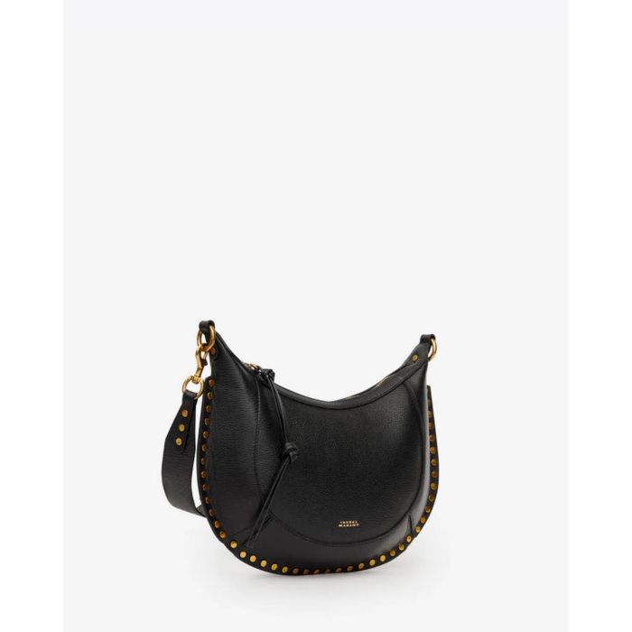 Sac Naoko Isabel Marant en cuir grainé noir. Vue de profil.