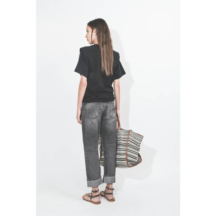 Tee-shirt Zelitos Isabel Marant en coton noir porté de dos.
