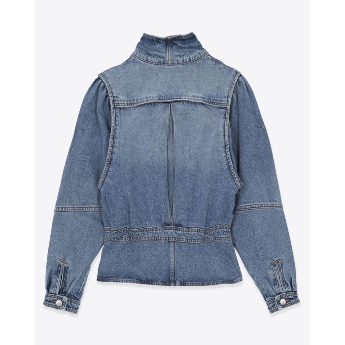 Veste Dolie Isabel Marant Étoile en denim bleu délavé. Vue de dos.