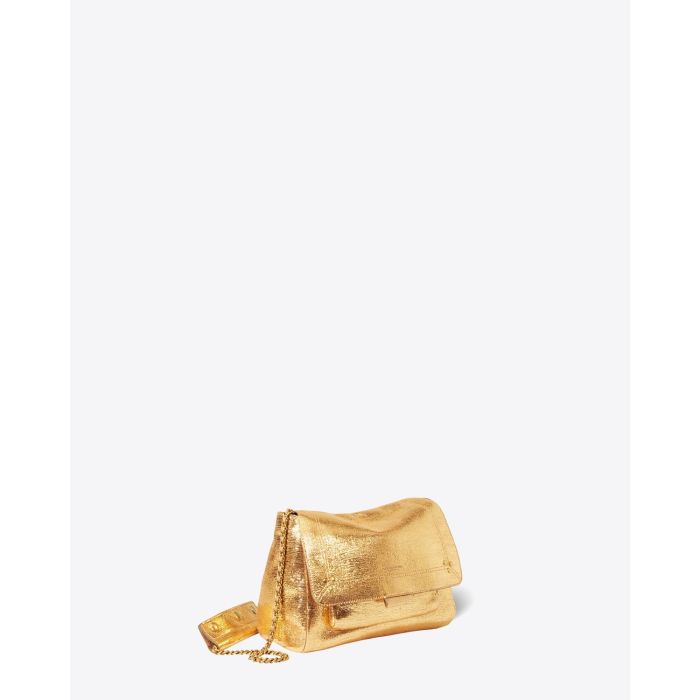 Jérôme Dreyfuss Collection Sac Lulu M Goatskin Lamé Or  