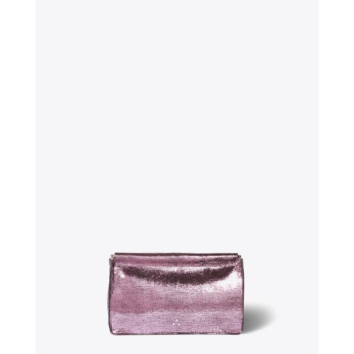 Jérôme Dreyfuss Accessoires Pré-Collection Clic Clac L Goatskin Lamé Rose  