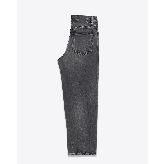 Jean large taille basse délavage noir délavé Spider Black Betty Haikure. Profil.