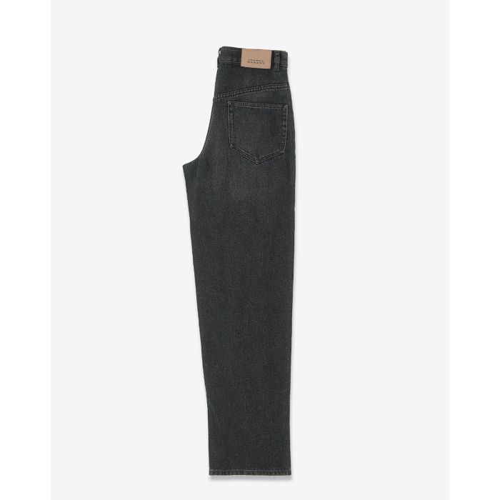 Jean large et fluide Jenny Isabel Marant en lyocell Dirty Blue. Vue de profil.