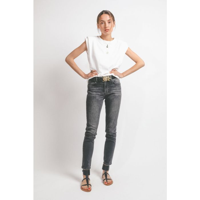 Claris Virot Ceinture Python Beetle - Noire Boucle Or 