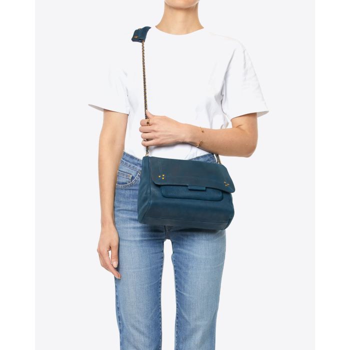 Jérôme Dreyfuss Sac Lulu L Chèvre Noircie Night Blue 