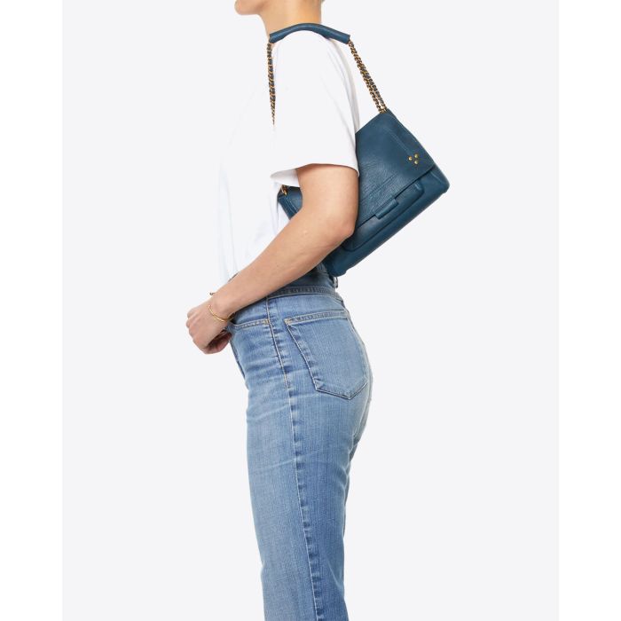 Jérôme Dreyfuss Sac Lulu M Chèvre Noircie Night Blue 