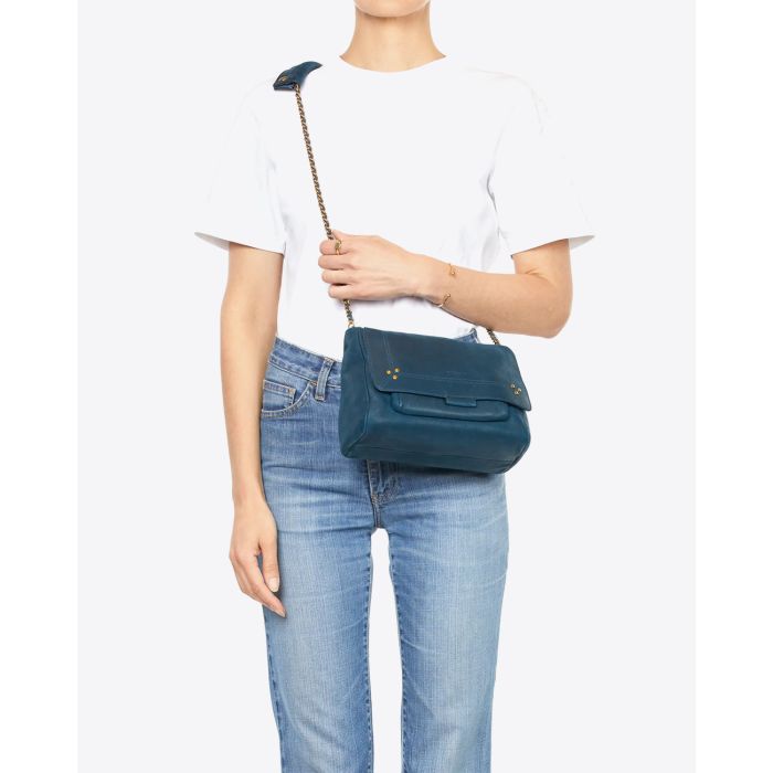 Jérôme Dreyfuss Sac Lulu M Chèvre Noircie Night Blue 
