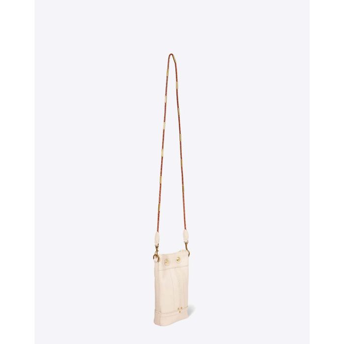 Jérôme Dreyfuss Sac Ben Mini Chèvre Ecru Grainé. Profil.