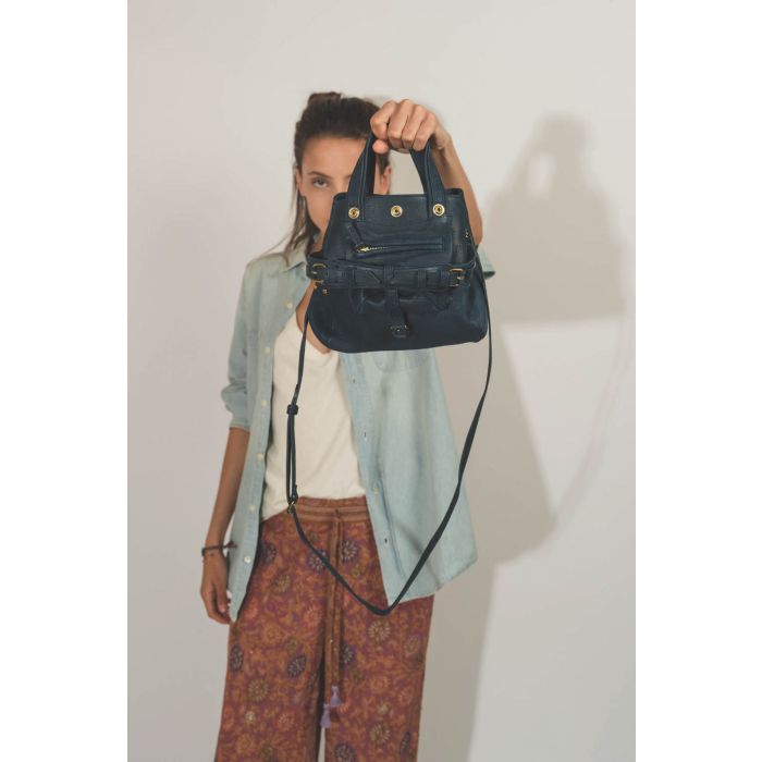 Jérôme Dreyfuss Sac Billy Nano Chèvre Noircie Night Blue