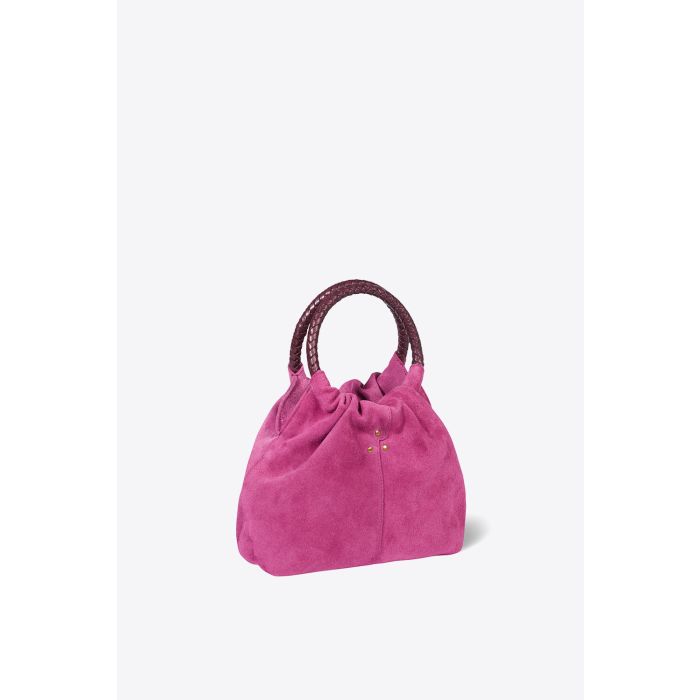 Mini-sac Gordi S n cuir suédé rose orchidée Jérôme Dreyfuss. Profil.