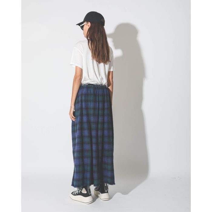 R13 FUUF Midi Skirt - Navy/Green Plaid