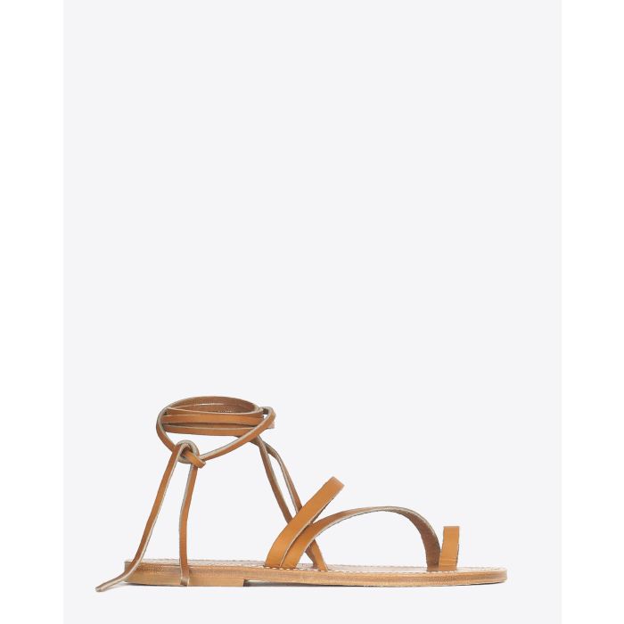 Sandales en cuir Ellada pul naturel K.Jacques St Tropez. Profil.  