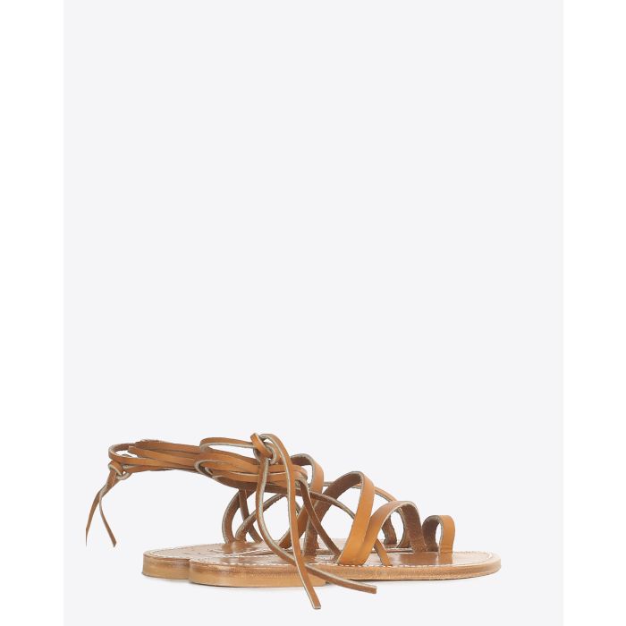 Sandales en cuir Ellada pul naturel K.Jacques St Tropez. Arrière.