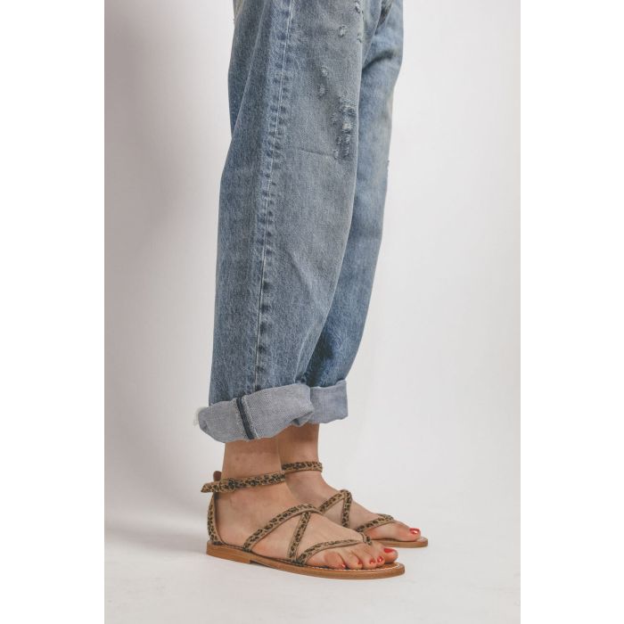 Sandales en cuir imprimé léopard Epicure K.Jacques St Tropez