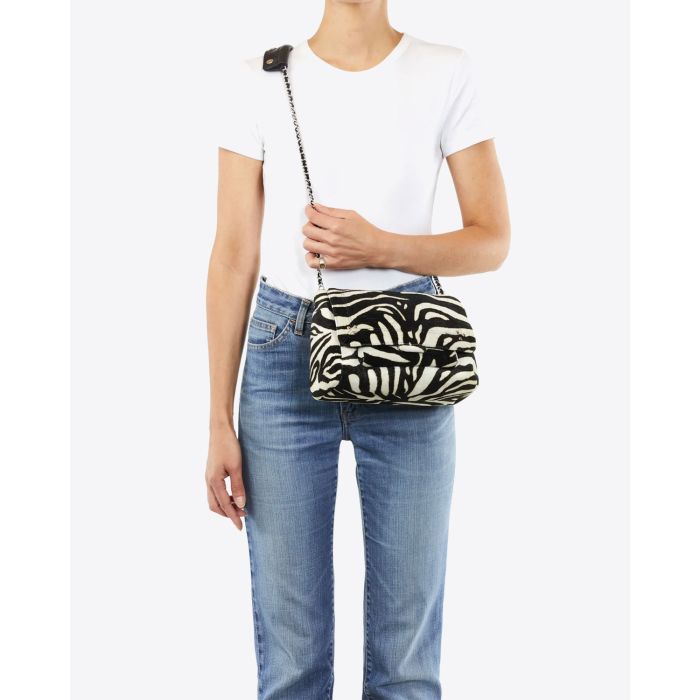 Jérôme Dreyfuss Sac Lulu M – Velours Zèbre