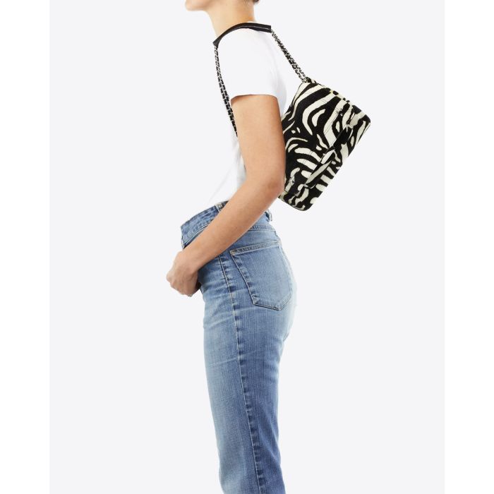 Jérôme Dreyfuss Sac Lulu M – Velours Zèbre