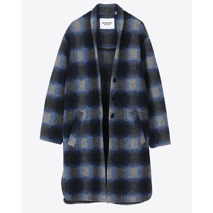Manteau Gabriel bleu Isabel Marant Etoile. Ouvert.