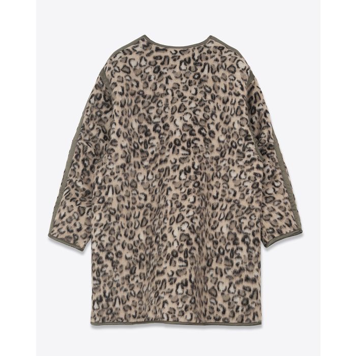 Manteau oversize jacquard léopard effet laineux Liner R13. Face. 