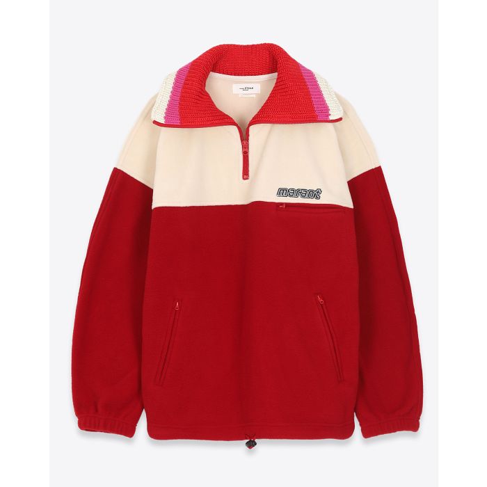Manteau Mamet Isabel Marant Etoile rouge bicolore. 
