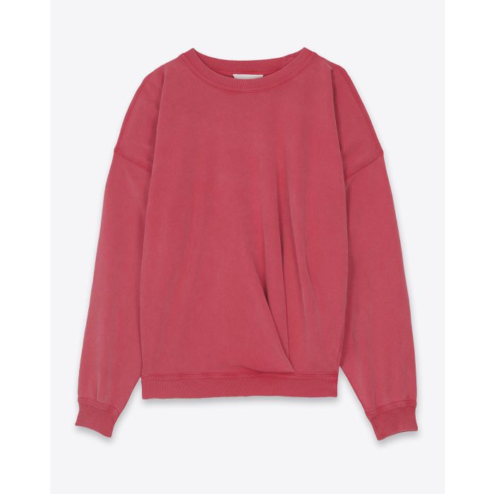Sweatshirt manches longues drapé devant Sauria Isabel Marant Etoile en coton corail. 