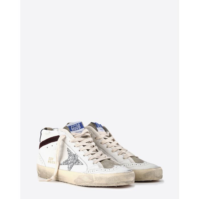 Golden Goose Woman Collection Mid Star – White Silver Whine 11389