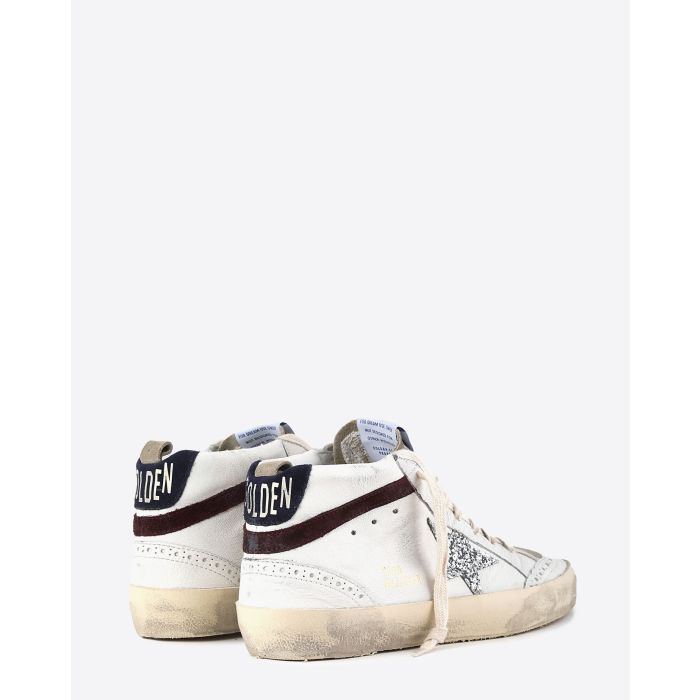 Golden Goose Woman Collection Mid Star – White Silver Whine 11389