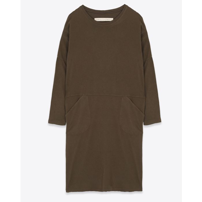 Robe Oversized Raquel Allegra en jersey vert foncé. 
