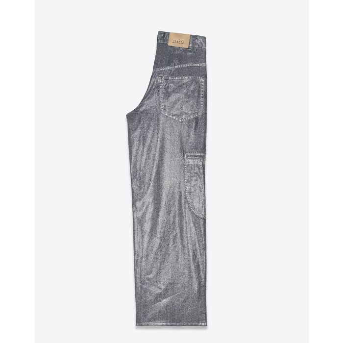 Pantalon Cover Isabel Marant Etoile argenté. Vue profil. 
