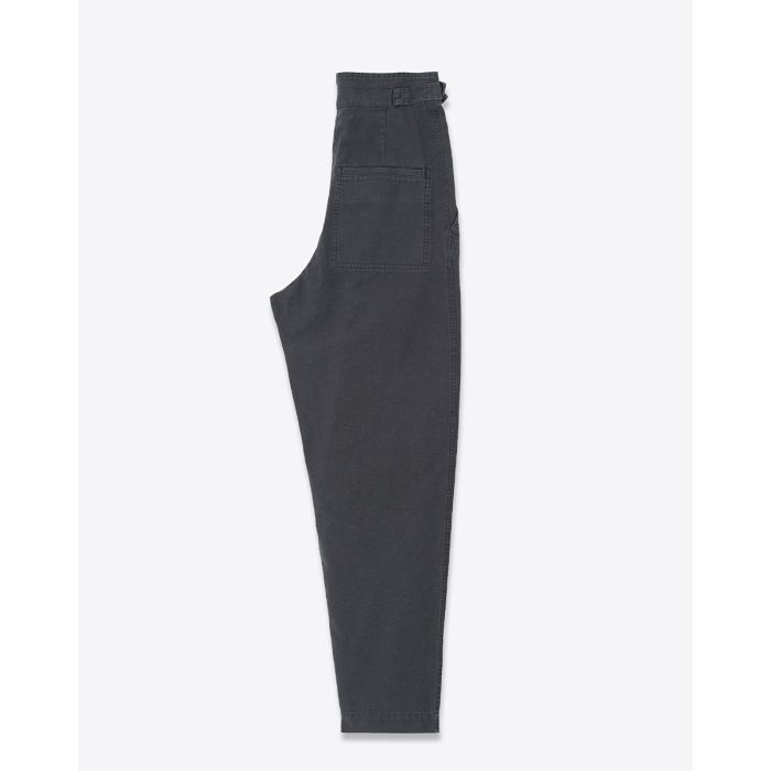 Pantalon Neriah Isabel Marant Étoile en coton et lin noir délavé. Vue de profil.