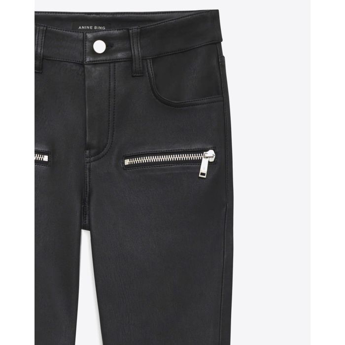 Anine Bing Pantalon Rémy Cuir  Noir
