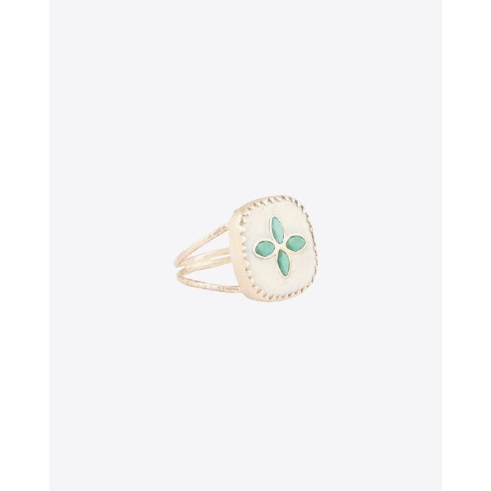 Pascale Monvoisin Bague Bowie N°2 – Blanc Turquoise