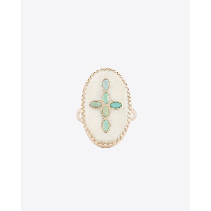 Pascale Monvoisin Bague Bowie N°3 – Blanc Turquoise