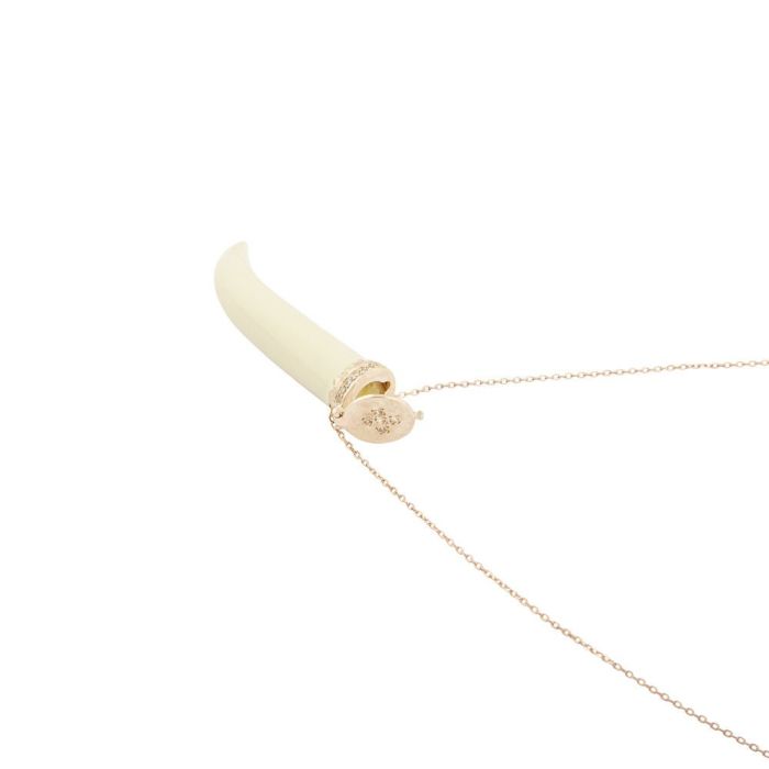 Pascale Monvoisin Sagan Collier Os & Diamants - Or Rose 9k 