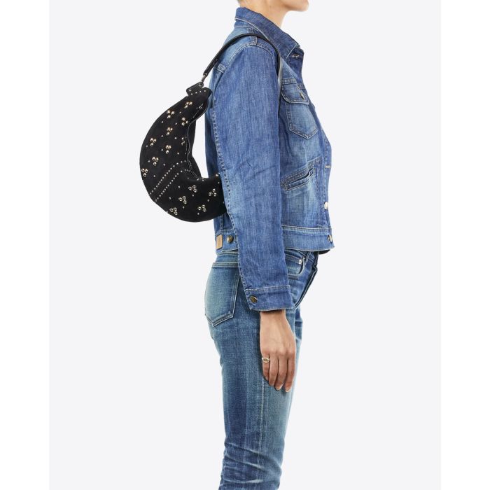 Jérôme Dreyfuss Sac Paul Lune – Split Suede Taos Silver