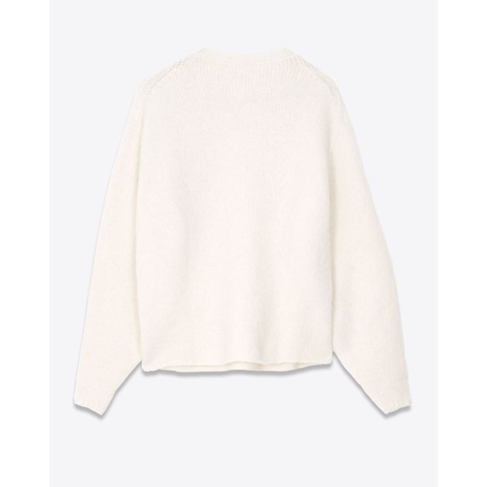 Pull oversize Mikuta en alpaga écru. Vue de dos.