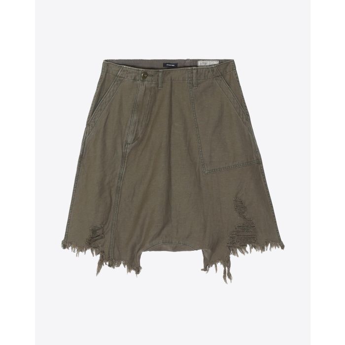 R13 Denim Collection Twisted Utility Short - Fatigue Olive   