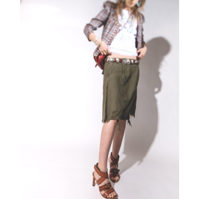R13 Denim Collection Twisted Utility Short - Fatigue Olive
